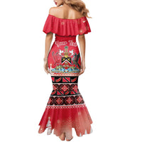 Personalized Trinidad and Tobago Christmas Mermaid Dress Coat Of Arms Seamless Pattern - Wonder Print Shop