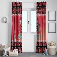 Personalized Trinidad and Tobago Christmas Window Curtain Coat Of Arms Seamless Pattern - Wonder Print Shop