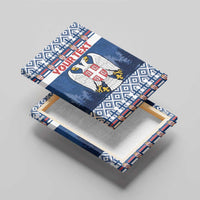 Personalized Serbia Christmas Canvas Wall Art Coat Of Arms - Blue Version - Wonder Print Shop