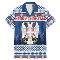 Personalized Serbia Christmas Family Matching Mermaid Dress and Hawaiian Shirt Coat Of Arms - Blue Version - Wonder Print Shop