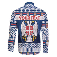 Personalized Serbia Christmas Family Matching Mermaid Dress and Hawaiian Shirt Coat Of Arms - Blue Version - Wonder Print Shop