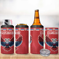 Personalized Serbia Christmas 4 in 1 Can Cooler Tumbler Double-Headed Eagle - Red Version - Wonder Print Shop