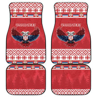 Personalized Serbia Christmas Car Mats Double-Headed Eagle - Red Version - Wonder Print Shop