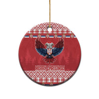 Personalized Serbia Christmas Ceramic Ornament Double-Headed Eagle - Red Version - Wonder Print Shop
