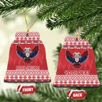 Personalized Serbia Christmas Ceramic Ornament Double-Headed Eagle - Red Version - Wonder Print Shop