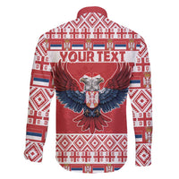 Personalized Serbia Christmas Family Matching Long Sleeve Bodycon Dress and Hawaiian Shirt Double-Headed Eagle - Red Version - Wonder Print Shop