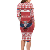 Personalized Serbia Christmas Family Matching Long Sleeve Bodycon Dress and Hawaiian Shirt Double-Headed Eagle - Red Version - Wonder Print Shop
