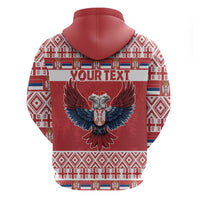 Personalized Serbia Christmas Hoodie Double-Headed Eagle - Red Version - Wonder Print Shop