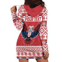 Personalized Serbia Christmas Hoodie Dress Double-Headed Eagle - Red Version - Wonder Print Shop