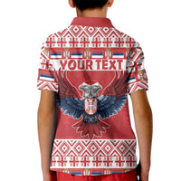 Personalized Serbia Christmas Kid Polo Shirt Double-Headed Eagle - Red Version - Wonder Print Shop