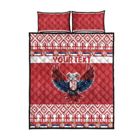 Personalized Serbia Christmas Quilt Bed Set Double-Headed Eagle - Red Version - Wonder Print Shop