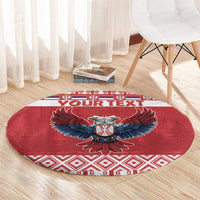 Personalized Serbia Christmas Round Carpet Double-Headed Eagle - Red Version