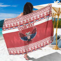 Personalized Serbia Christmas Sarong Double-Headed Eagle - Red Version - Wonder Print Shop