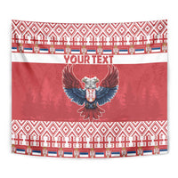Personalized Serbia Christmas Tapestry Double-Headed Eagle - Red Version - Wonder Print Shop