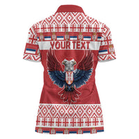 Personalized Serbia Christmas Women Polo Shirt Double-Headed Eagle - Red Version - Wonder Print Shop