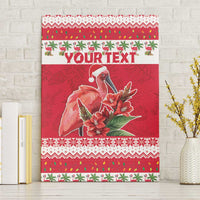 Personalized Trinidad and Tobago Christmas Canvas Wall Art Scarlet Ibis with Chaconia Flowers - Wonder Print Shop