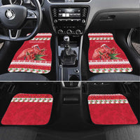 Personalized Trinidad and Tobago Christmas Car Mats Scarlet Ibis with Chaconia Flowers - Wonder Print Shop