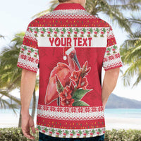 Personalized Trinidad and Tobago Christmas Hawaiian Shirt Scarlet Ibis with Chaconia Flowers - Wonder Print Shop