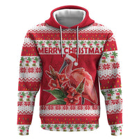 Personalized Trinidad and Tobago Christmas Hoodie Scarlet Ibis with Chaconia Flowers - Wonder Print Shop