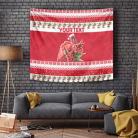 Personalized Trinidad and Tobago Christmas Tapestry Scarlet Ibis with Chaconia Flowers - Wonder Print Shop