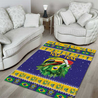 Personalized Brazil Christmas Area Rug Toco Toucan with Brazil Flag - Wonder Print Shop