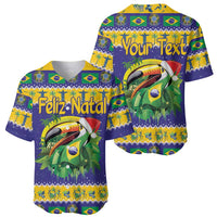 Personalized Brazil Christmas Baseball Jersey Toco Toucan with Brazil Flag - Wonder Print Shop