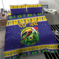 Personalized Brazil Christmas Bedding Set Toco Toucan with Brazil Flag - Wonder Print Shop