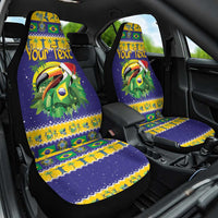 Personalized Brazil Christmas Car Seat Cover Toco Toucan with Brazil Flag - Wonder Print Shop
