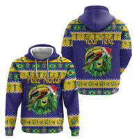 Personalized Brazil Christmas Hoodie Toco Toucan with Brazil Flag - Wonder Print Shop