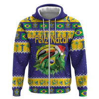 Personalized Brazil Christmas Hoodie Toco Toucan with Brazil Flag - Wonder Print Shop