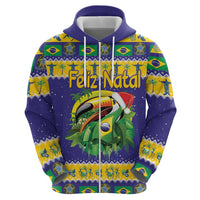 Personalized Brazil Christmas Hoodie Toco Toucan with Brazil Flag - Wonder Print Shop