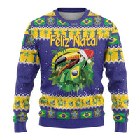 Personalized Brazil Christmas Ugly Christmas Sweater Toco Toucan with Brazil Flag - Wonder Print Shop