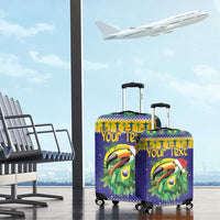 Personalized Brazil Christmas Luggage Cover Toco Toucan with Brazil Flag - Wonder Print Shop