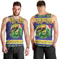 Personalized Brazil Christmas Men Tank Top Toco Toucan with Brazil Flag - Wonder Print Shop