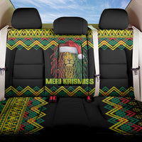 Jamaica Reggae Lion Christmas Back Car Seat Cover Kente Pattern Meri Krismiss - Wonder Print Shop