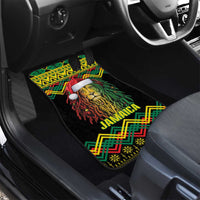 Jamaica Reggae Lion Christmas Car Mats Kente Pattern Meri Krismiss - Wonder Print Shop