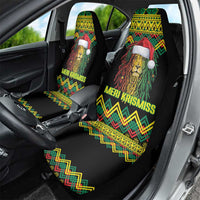 Jamaica Reggae Lion Christmas Car Seat Cover Kente Pattern Meri Krismiss - Wonder Print Shop
