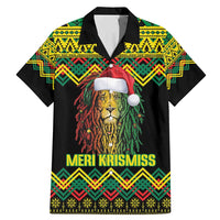 Jamaica Reggae Lion Christmas Family Matching Mermaid Dress and Hawaiian Shirt Kente Pattern Meri Krismiss - Wonder Print Shop