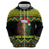 Jamaica Reggae Lion Christmas Hoodie Kente Pattern Meri Krismiss - Wonder Print Shop