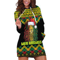 Jamaica Reggae Lion Christmas Hoodie Dress Kente Pattern Meri Krismiss - Wonder Print Shop