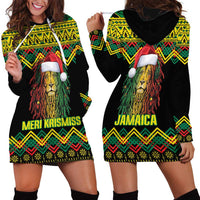 Jamaica Reggae Lion Christmas Hoodie Dress Kente Pattern Meri Krismiss - Wonder Print Shop