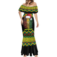 Jamaica Reggae Lion Christmas Mermaid Dress Kente Pattern Meri Krismiss - Wonder Print Shop