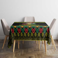 Jamaica Reggae Lion Christmas Tablecloth Kente Pattern Meri Krismiss - Wonder Print Shop