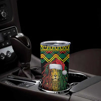 Jamaica Reggae Lion Christmas Tumbler Cup Kente Pattern Meri Krismiss - Wonder Print Shop