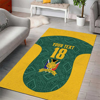 Custom South Africa Soccer Area Rug Bafana Bafana Spirit African Pattern - Wonder Print Shop