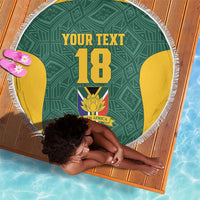 Custom South Africa Soccer Beach Blanket Bafana Bafana Spirit African Pattern - Wonder Print Shop