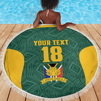 Custom South Africa Soccer Beach Blanket Bafana Bafana Spirit African Pattern - Wonder Print Shop