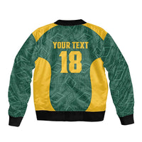 Custom South Africa Soccer Bomber Jacket Bafana Bafana Spirit African Pattern - Wonder Print Shop