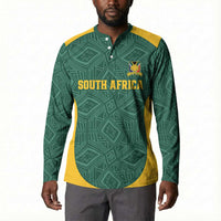 Custom South Africa Soccer Button Sweatshirt Bafana Bafana Spirit African Pattern