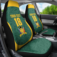 Custom South Africa Soccer Car Seat Cover Bafana Bafana Spirit African Pattern - Wonder Print Shop
